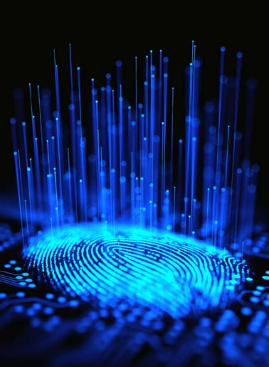 Index finger of young man touching smartphone