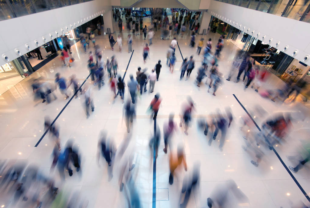 People Walking in Shopping Center