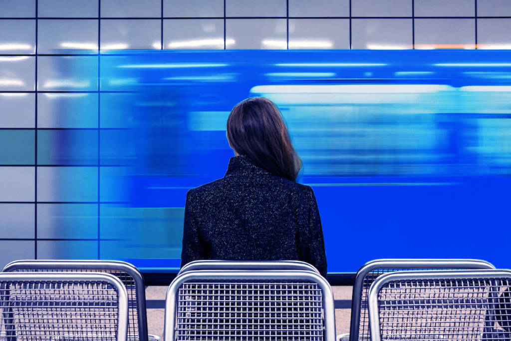 Young Woman Waiting For Subway